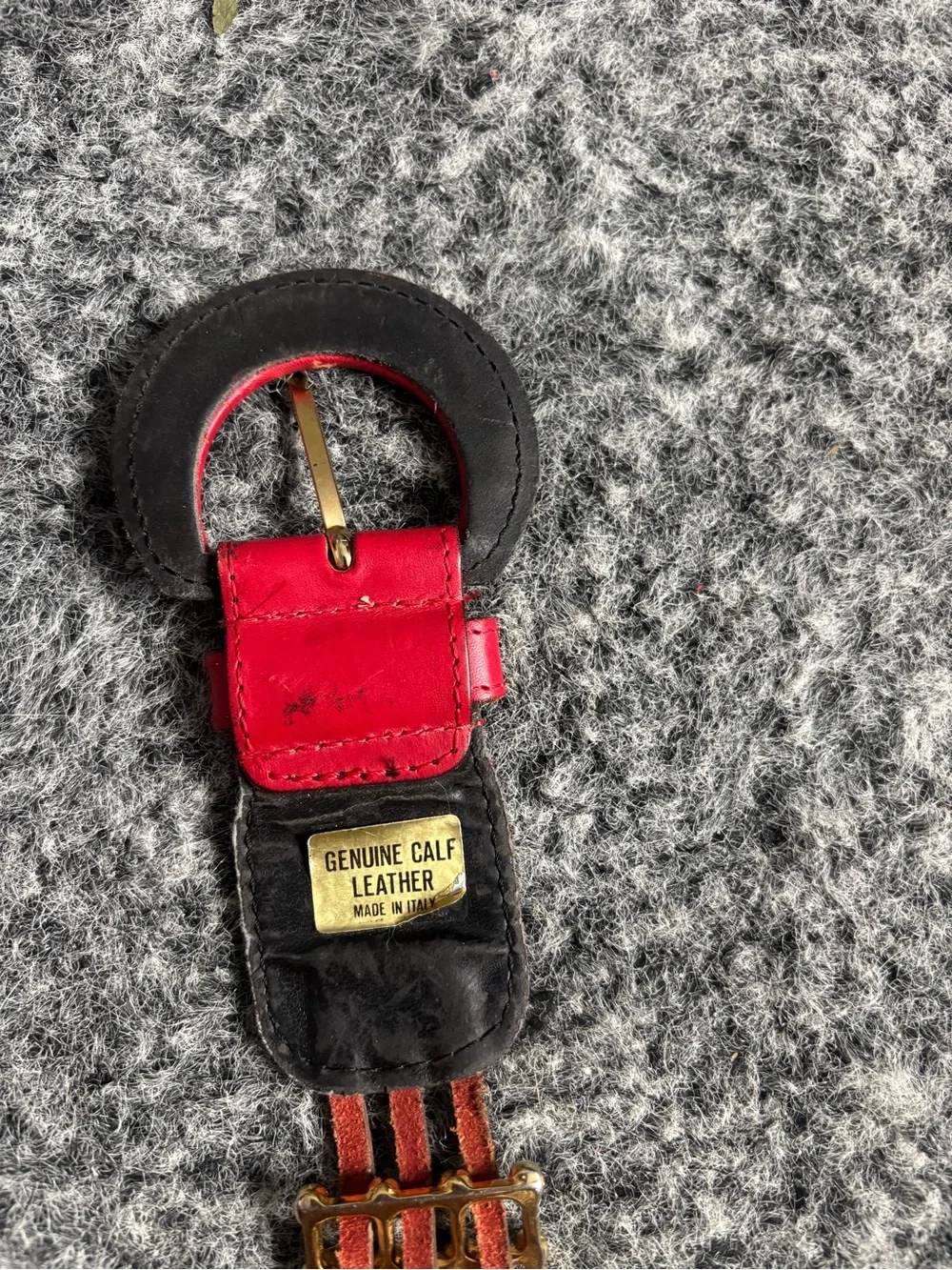Italian calf leather vintage belt